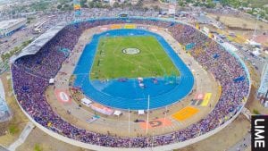 An aerial view of the National Stadium during Boys and Girls Champs 2015