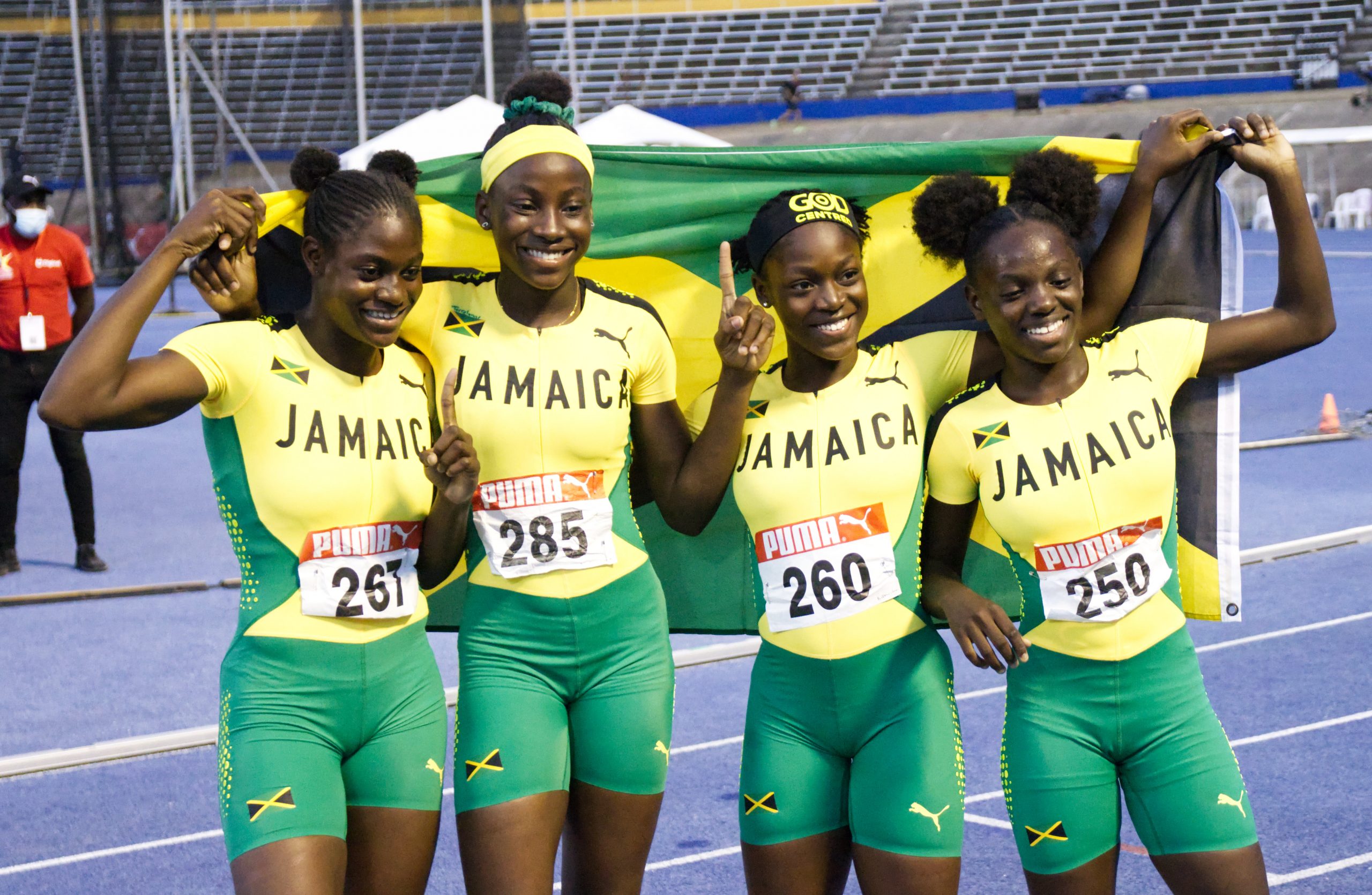 Jamaica's under-17 4x100 team