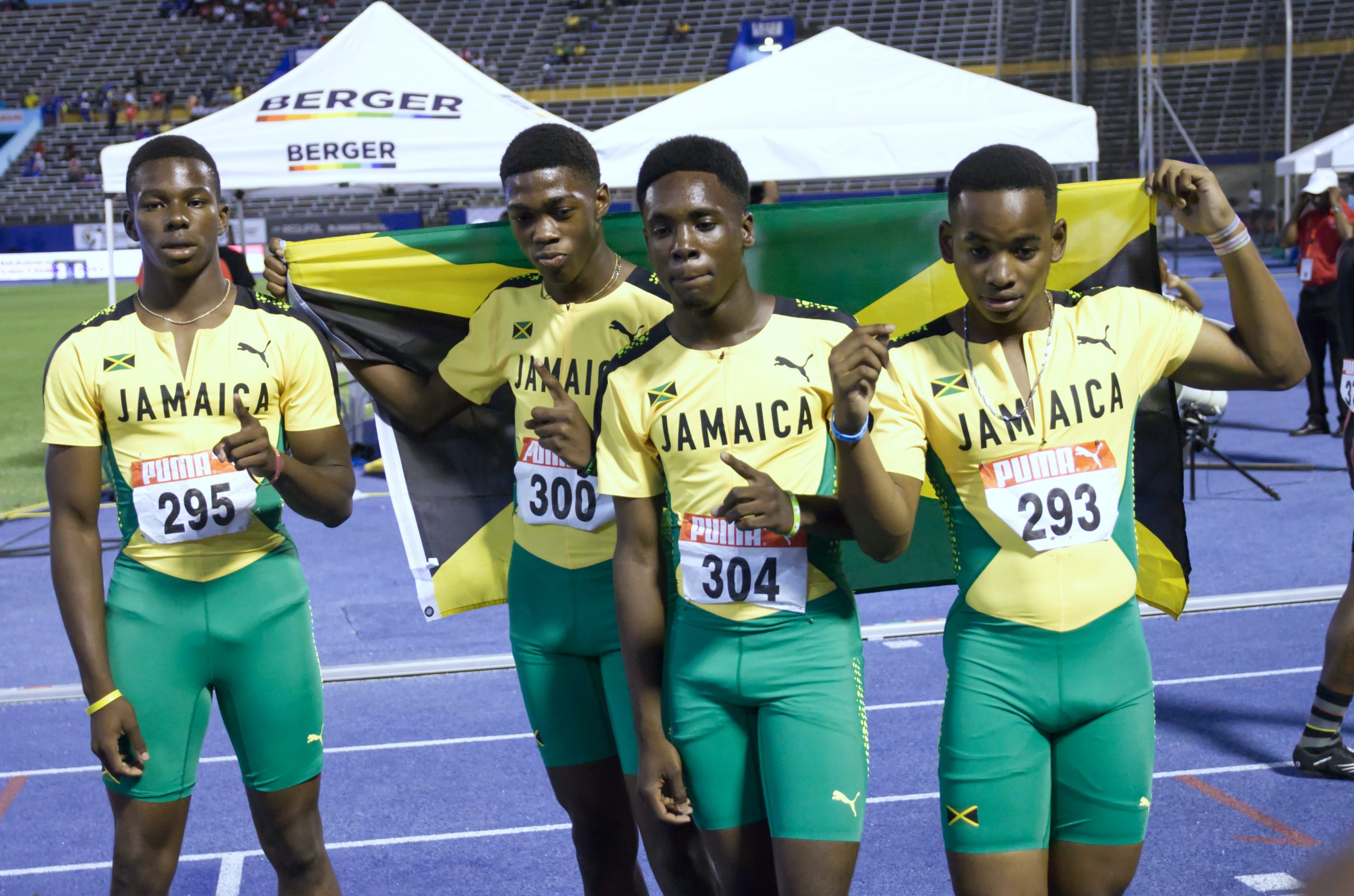 Jamaica's under-17 boys 4x100 team