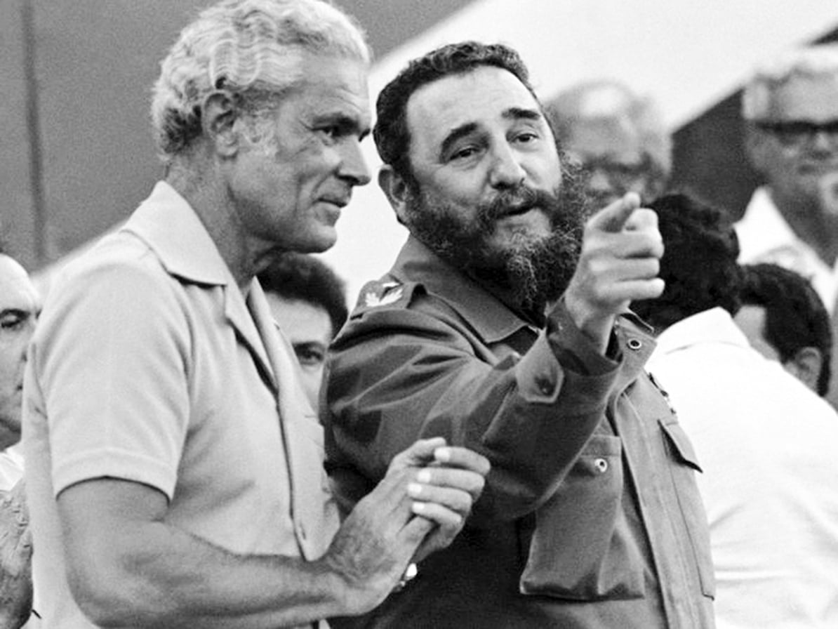 Michael Manley and Fidel Castro on a state visit to Jamaica.