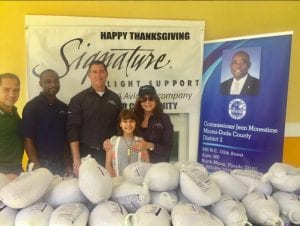Signature Flight Support served as a major sponsor of Chairman Monestime's annual Thanksgiving turkey giveaway.