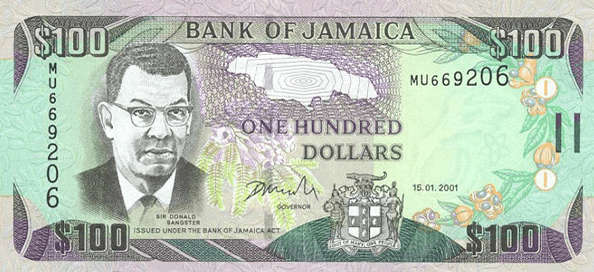 The Jamaican one hundred dollar bill bears Donald Sangster’s face.