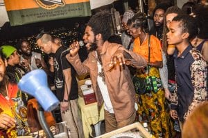 Chronixx belts out one of his hits at the Dub Club