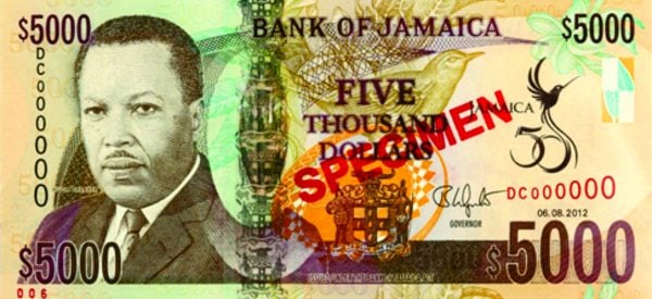Hugh Shearer 5000 dollar bill