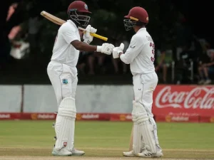 Windies labor to narrow lead after Motie spins out