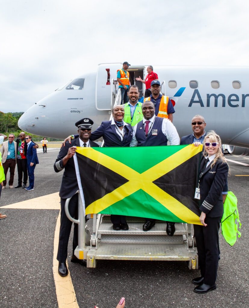 Jamaica American airlines flight Ian Fleming Airport