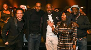 Malik Yoba and David Heron celebrate success of Against his Will at the Apollo